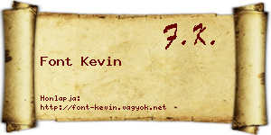 Font Kevin névjegykártya